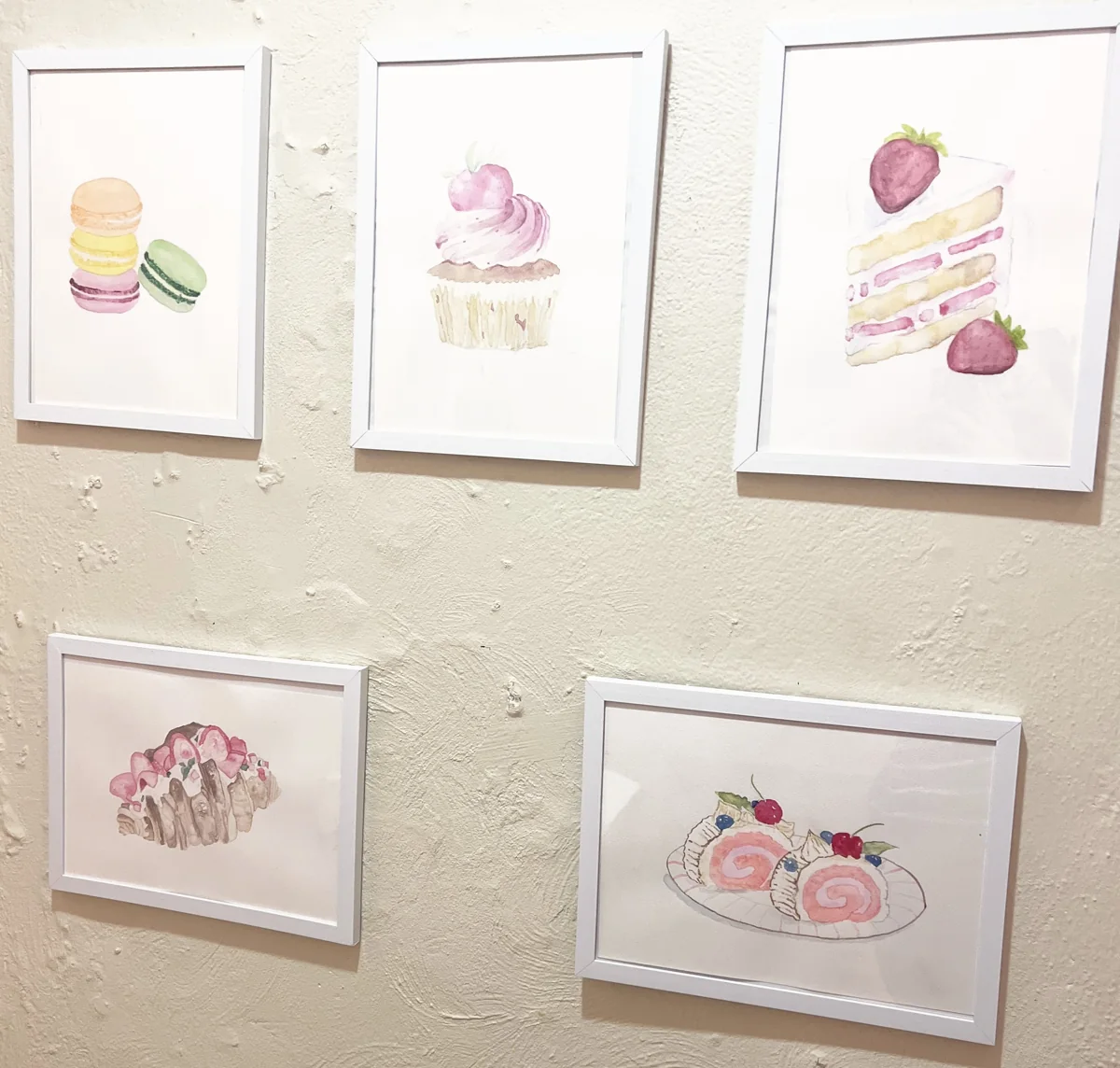 The watercolors, framed · Chloe